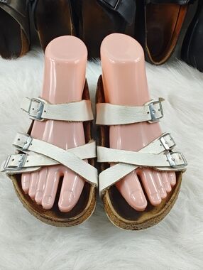 Birkenstock Arizona White Double Strap Sandals Buckle Slides EU 36 US 5–5.5